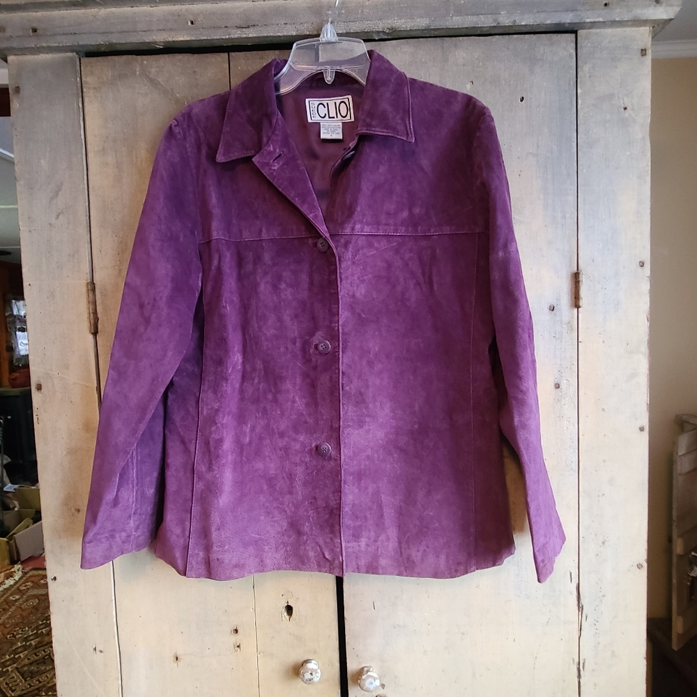 Suede jacket purple